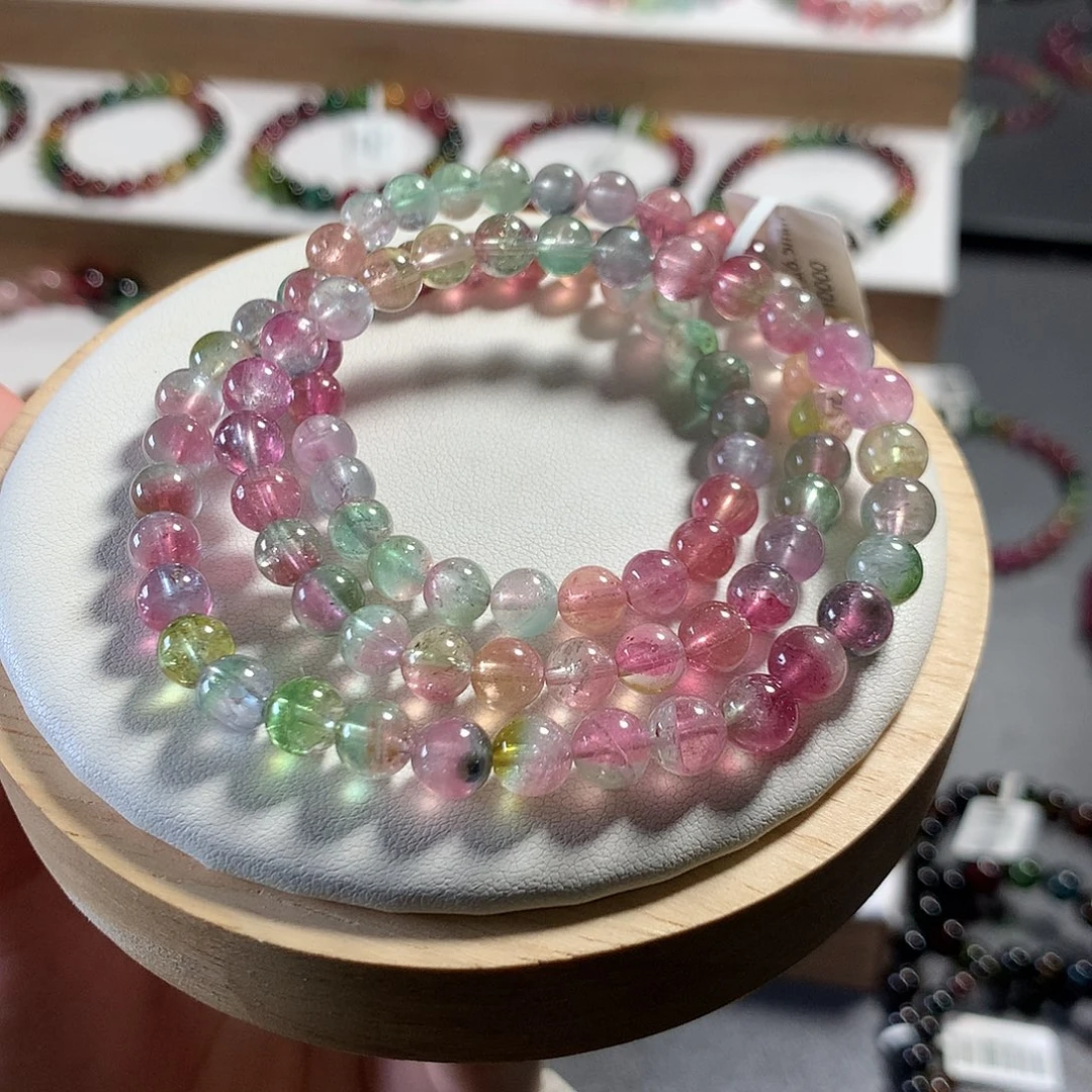 碧玺未镶嵌手链6.5mm