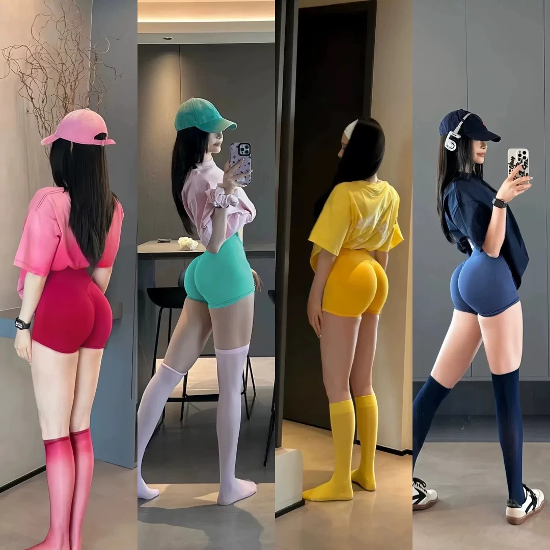 skinofskin蜜桃辣妹运动短裤高腰收腹蜜桃紧身透气瑜伽健身三分裤