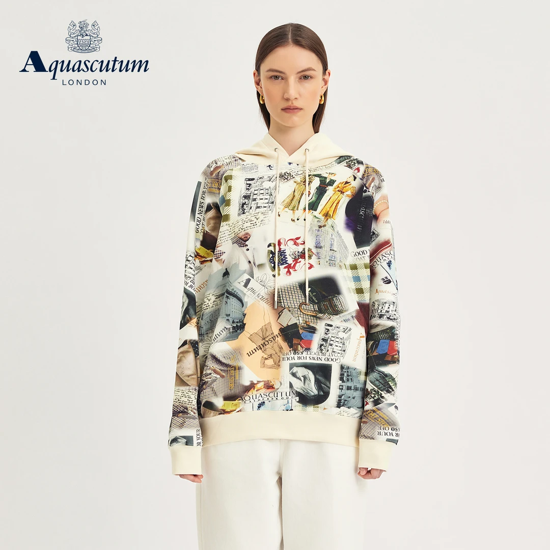 AQUASCUTUM雅格狮丹2024秋冬新品男女同款海报卫衣