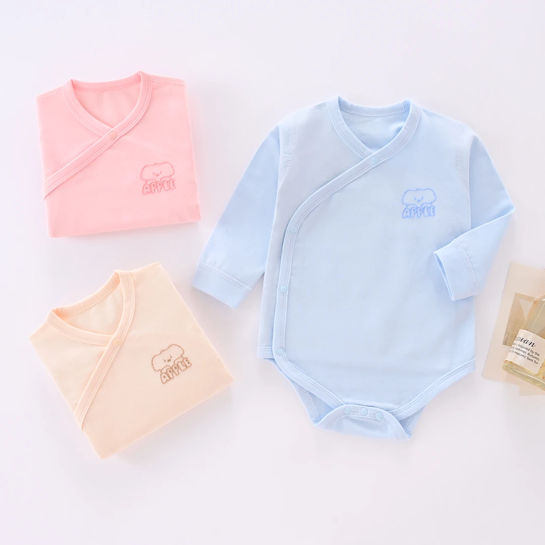 纯棉春秋爬服哈衣舒绒棉婴儿连体衣包屁衣薄款新生婴长袖秋冬打底