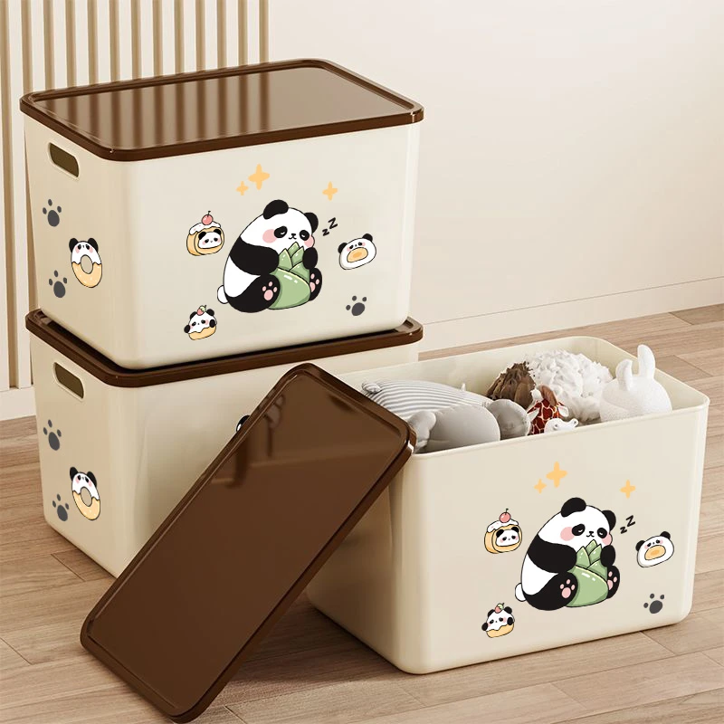 桌面收纳盒奶油风客厅零食玩具化妆品置物篮厨房杂物带盖储物箱子