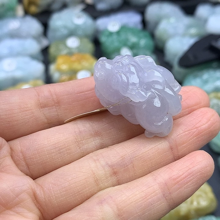 翡翠未镶嵌颈饰天然缅甸A货翡翠貔貅吊坠