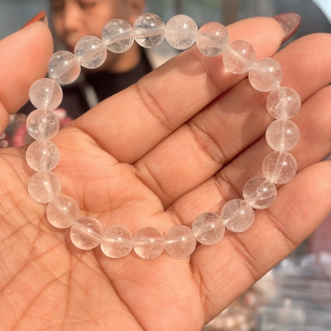 水晶手串未镶嵌8mm白阿塞