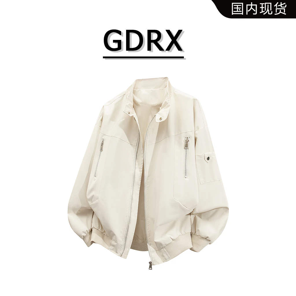 GDRX潮流高级感休闲夹克男士秋季宽松休闲时尚百搭美式工装外套