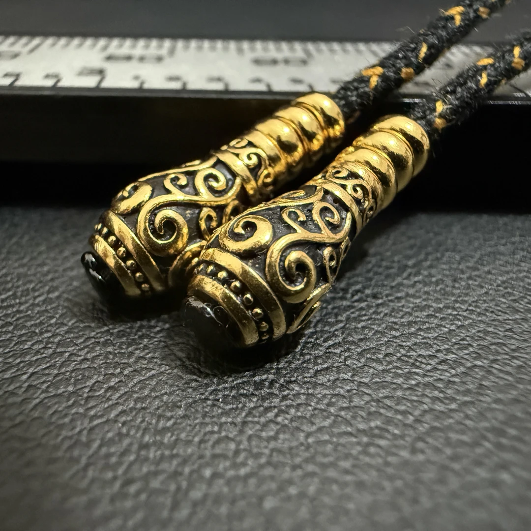 925银银制品 唐草弟子珠配饰一组5.5*14+mm