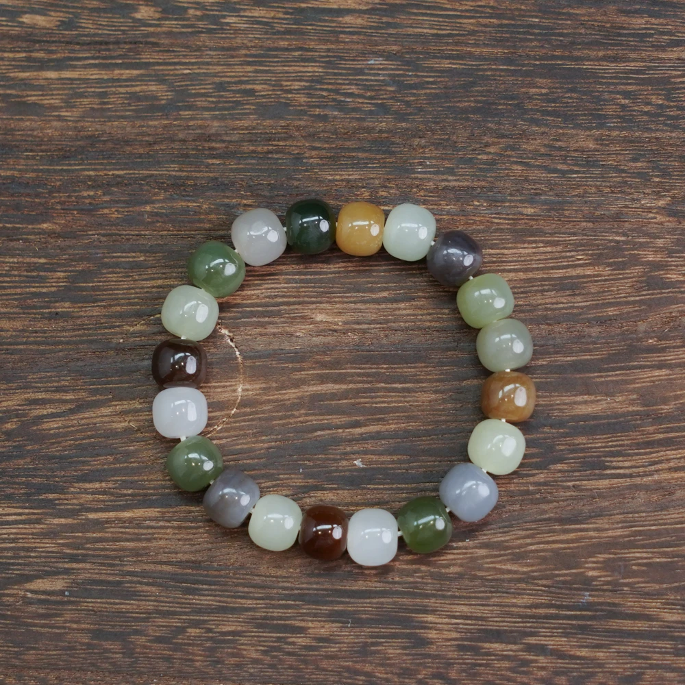 和田玉老型珠多宝手串/条（多样性发一条）ZJA-16