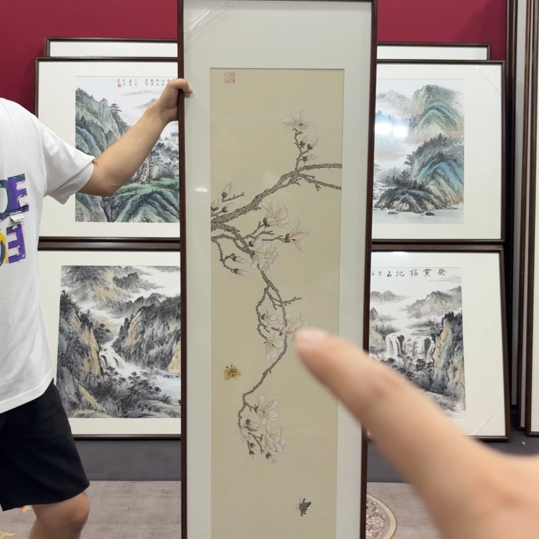 艺***洲国画带框绘画160/45尺寸
