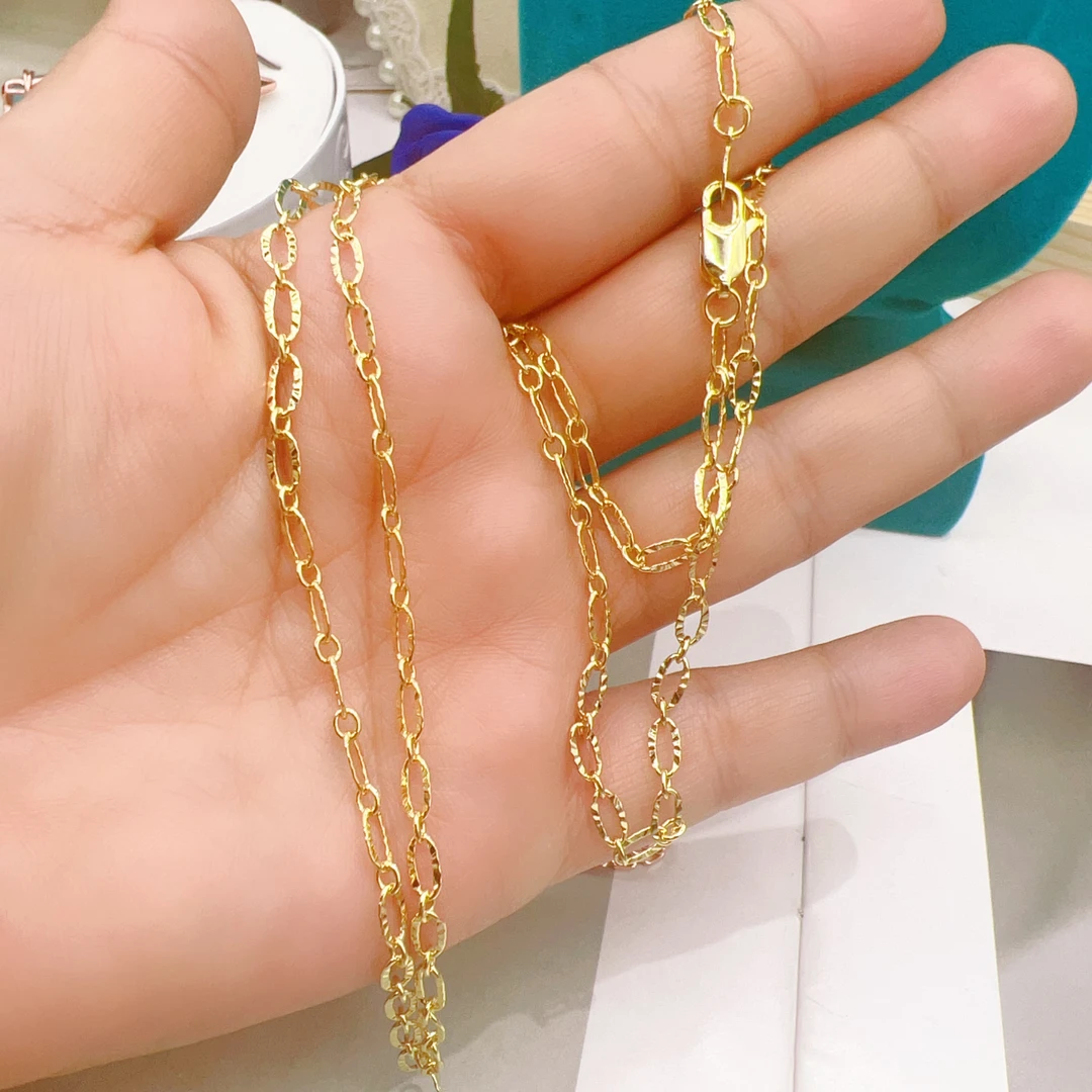 合金玻璃项链 绿金款项链 28号