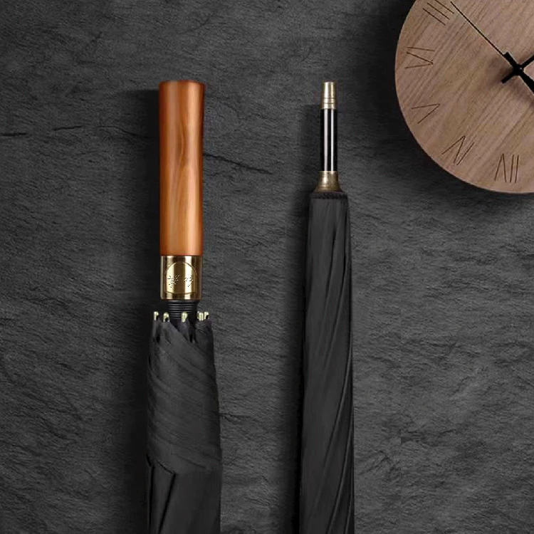 红旗实木双人长柄伞