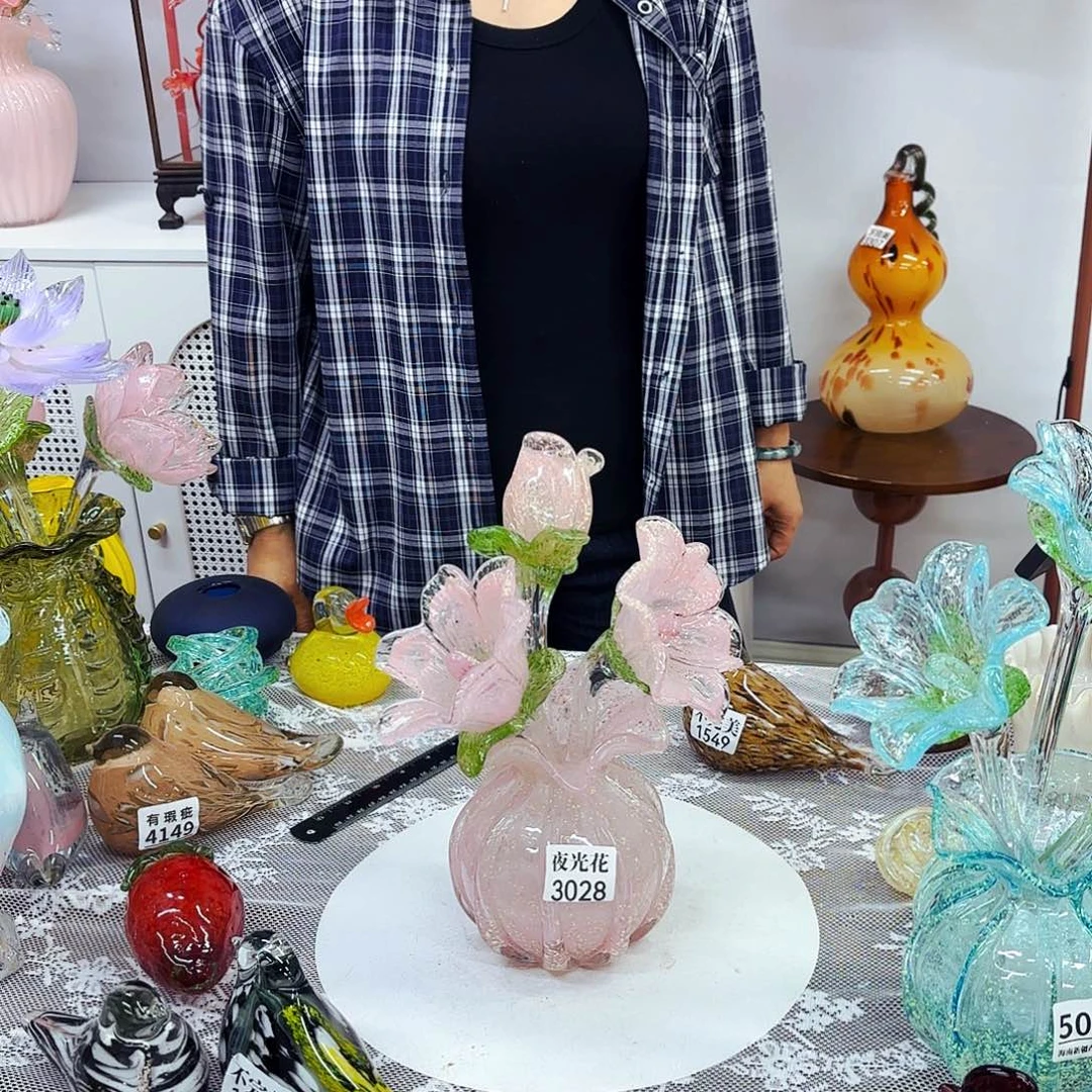 3花1瓶夜光安妮家居琉璃摆件
