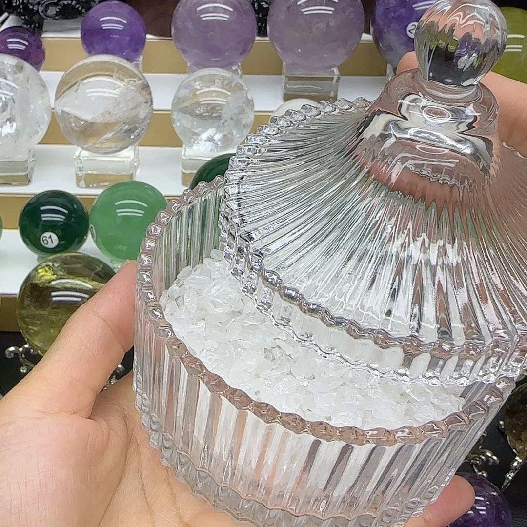 未镶嵌珠宝半成品水晶消磁缸+天然水晶碎石