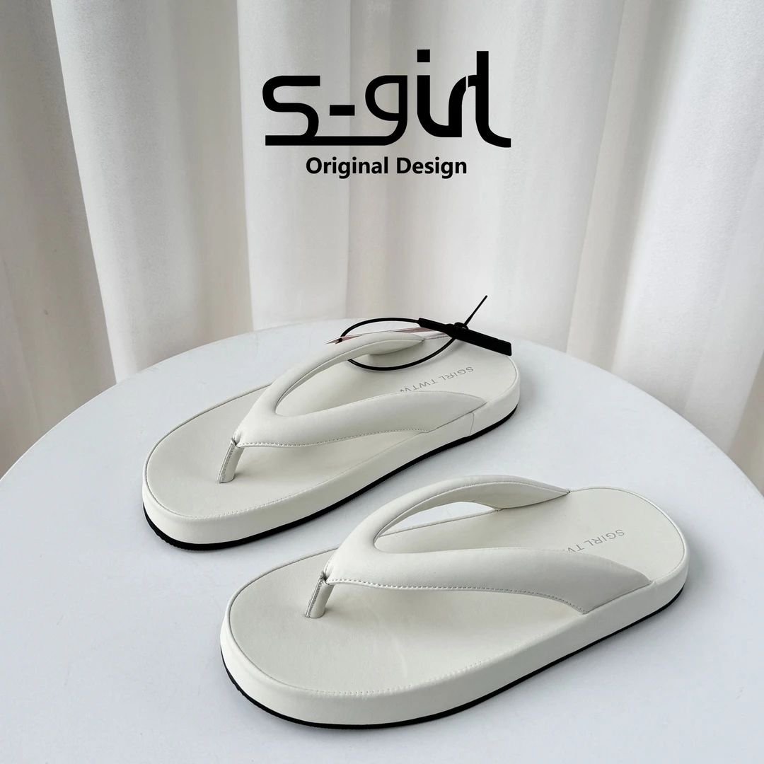 SGIRL TWTW复古夹趾人字拖鞋女2025夏外穿平底休闲度假沙滩夹脚拖