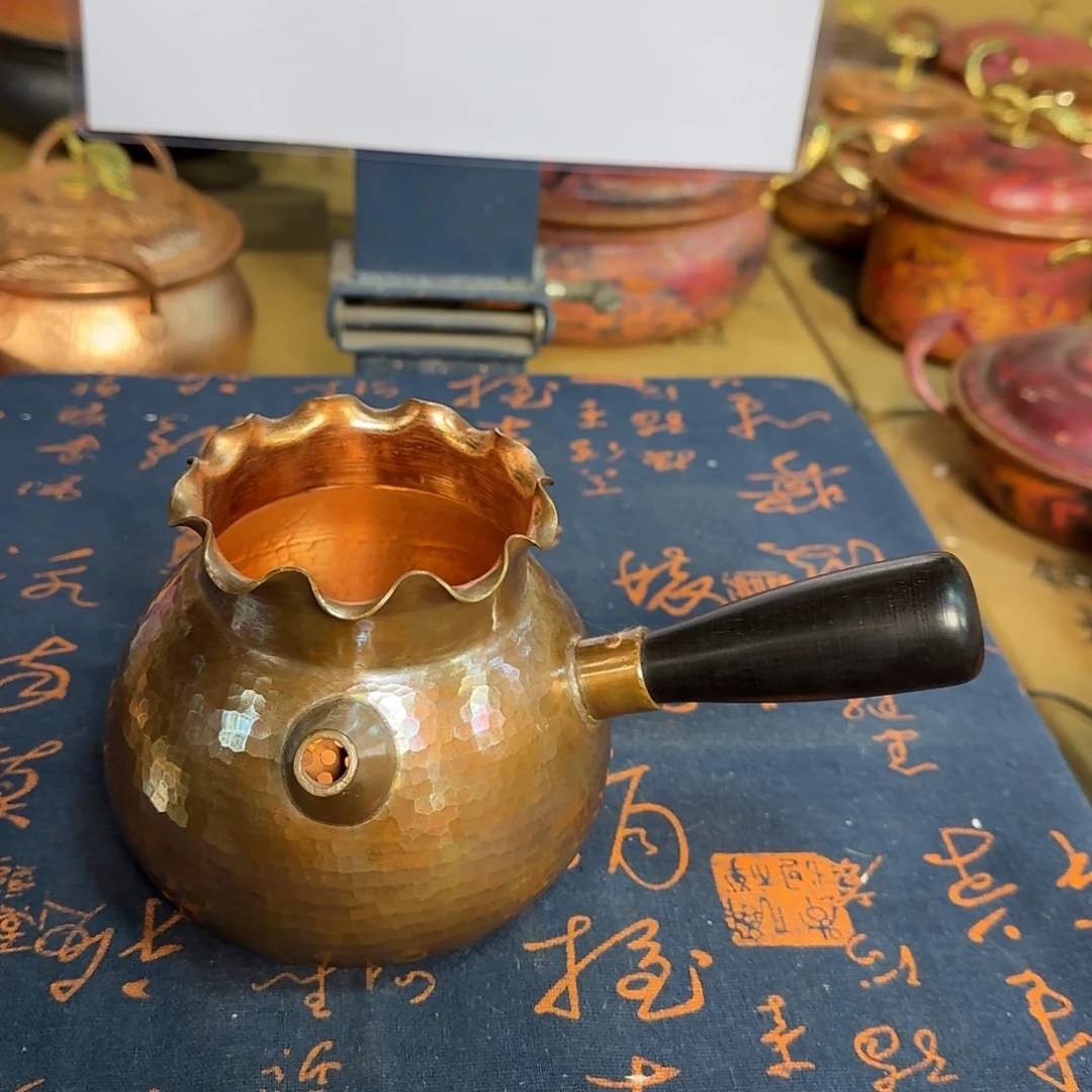 紫铜烤色束口考茶罐