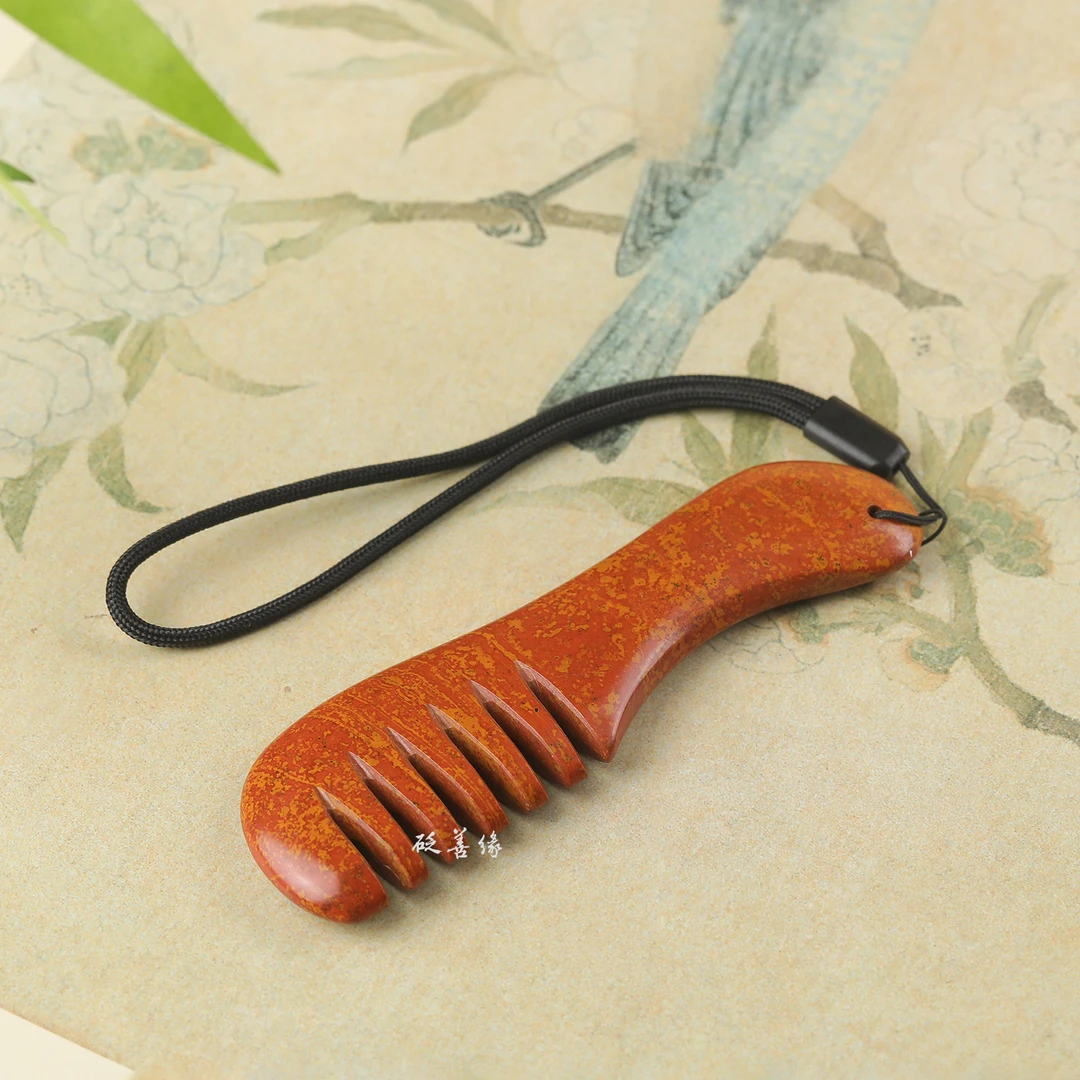 天然泗水泗滨砭石长柄小梳子