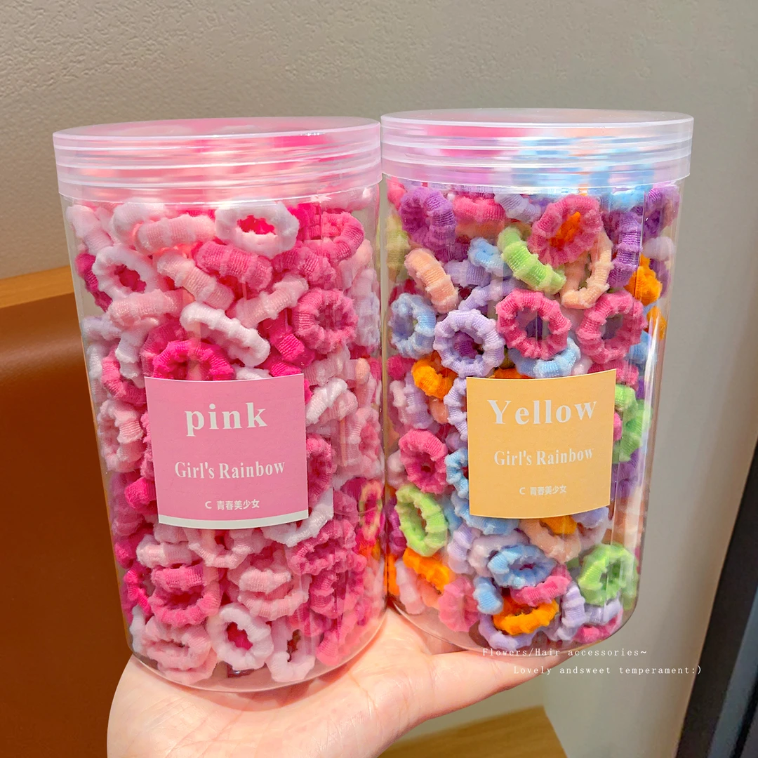 【儿童】高弹力发圈螺纹拇指圈头绳糖果色小宝宝皮筋不伤发发绳头饰