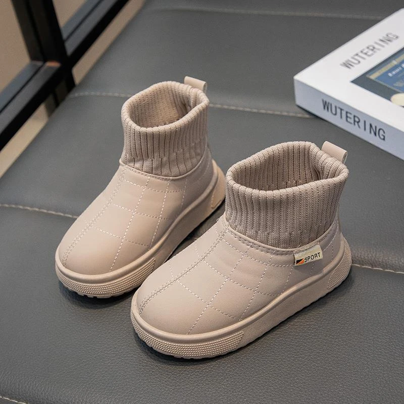 范哲萨女童雪地靴2025冬季新款男童鞋子加绒鞋加厚冬鞋棉鞋儿童靴