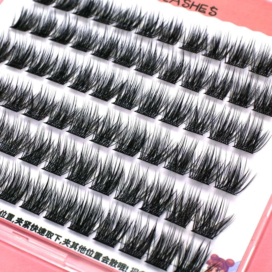 胶水款分段式柔软自然卷翘假睫毛适合新手胶水款初学者方盒便携女