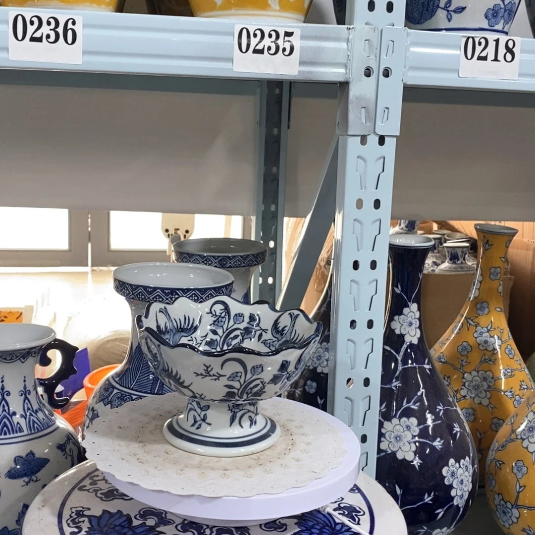 瓶高脚碗花瓶摆件花瓶