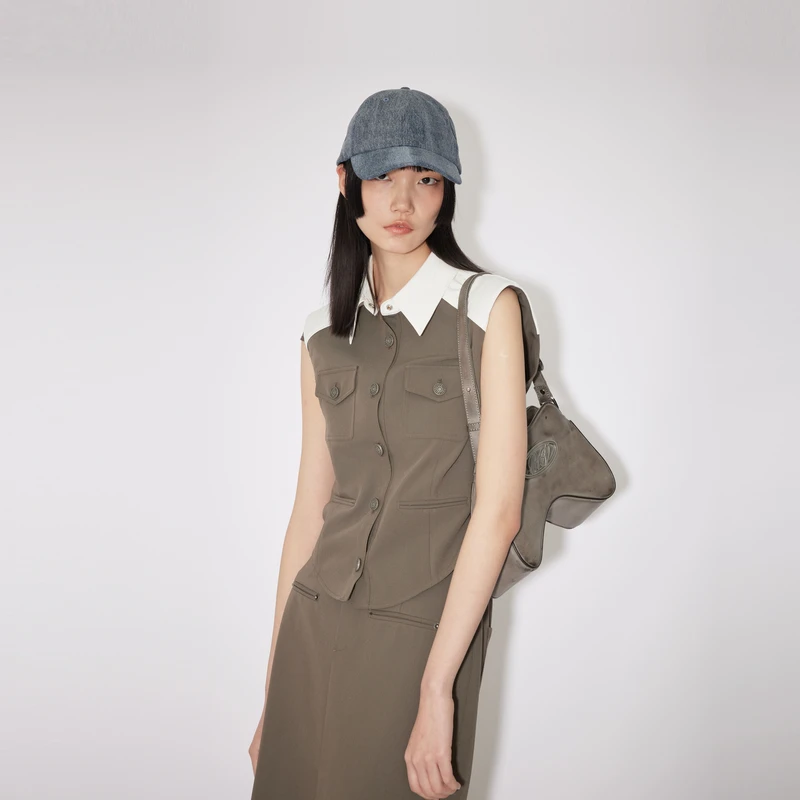 REVAN芮范专柜同款高级感衬衫拼接马甲RM30701255