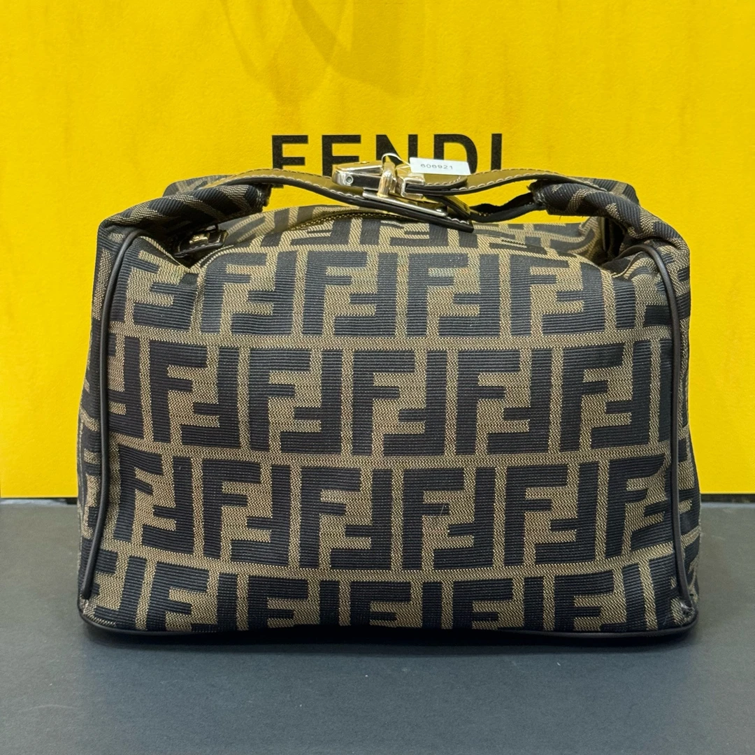 95新 FENDI/芬迪 中古老花饭盒包-80050