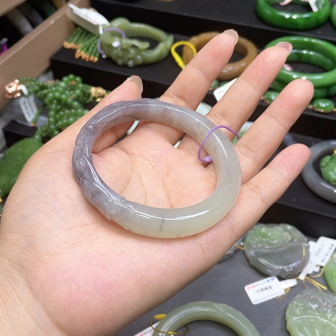 和田玉手镯59圈口25未镶嵌