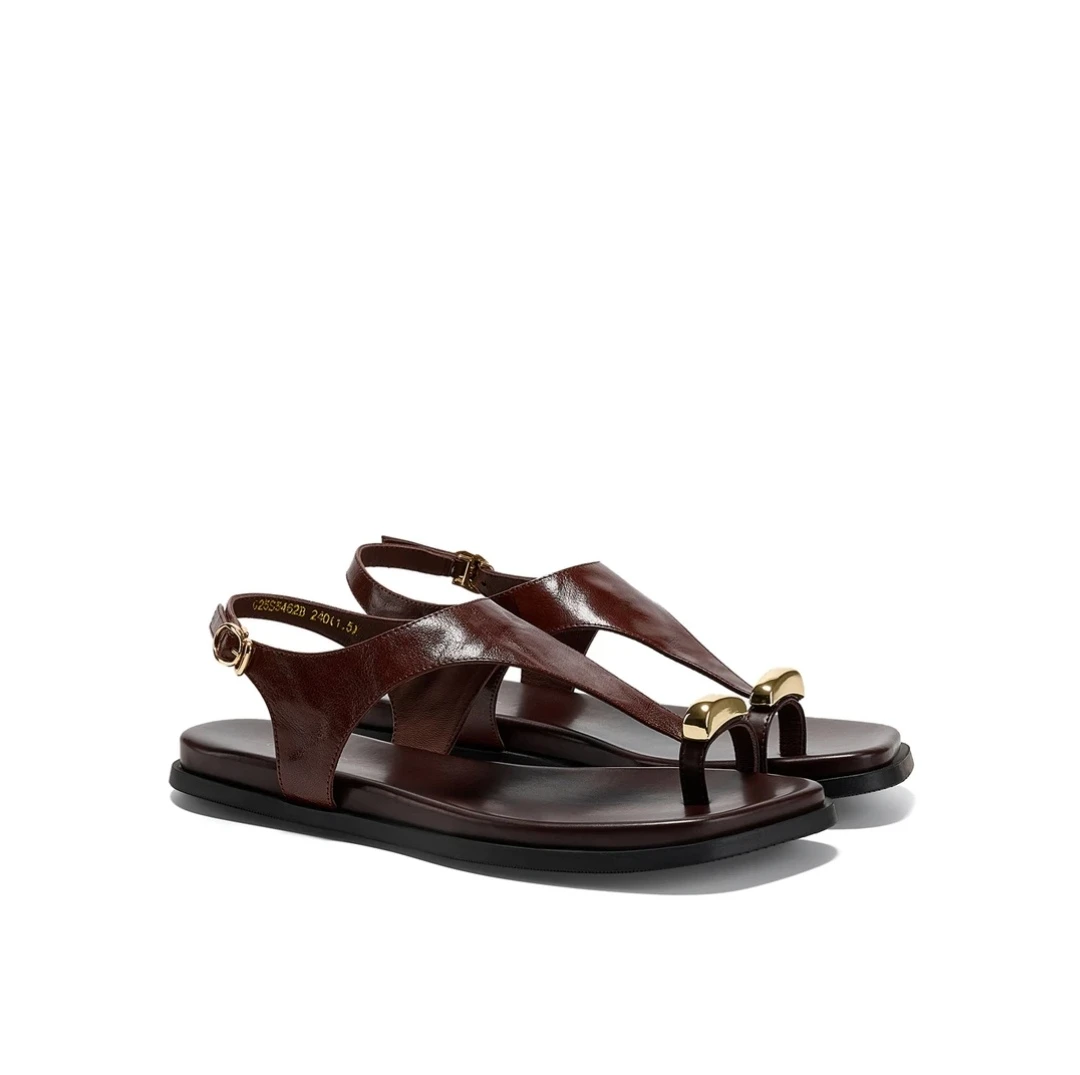 【聚新汇】5665-8春夏时尚平底夹趾凉拖平底外穿凉鞋