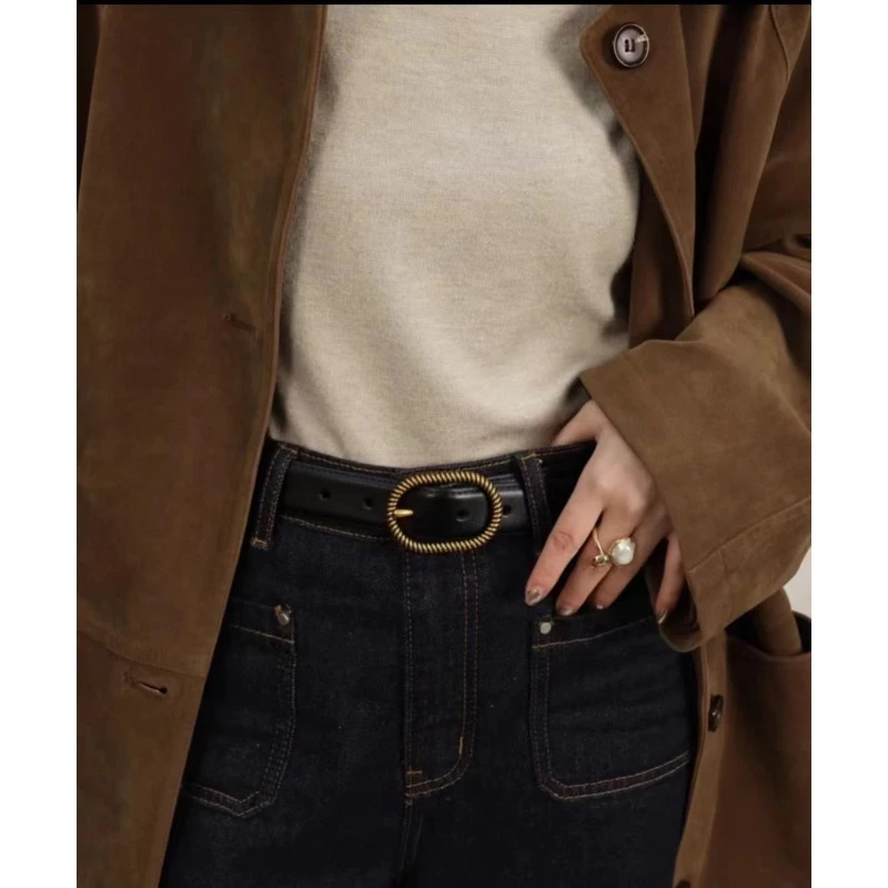 pd1003黑色罗马风情女款休闲夏季百搭腰带女士时髦装饰牛仔裤带棕