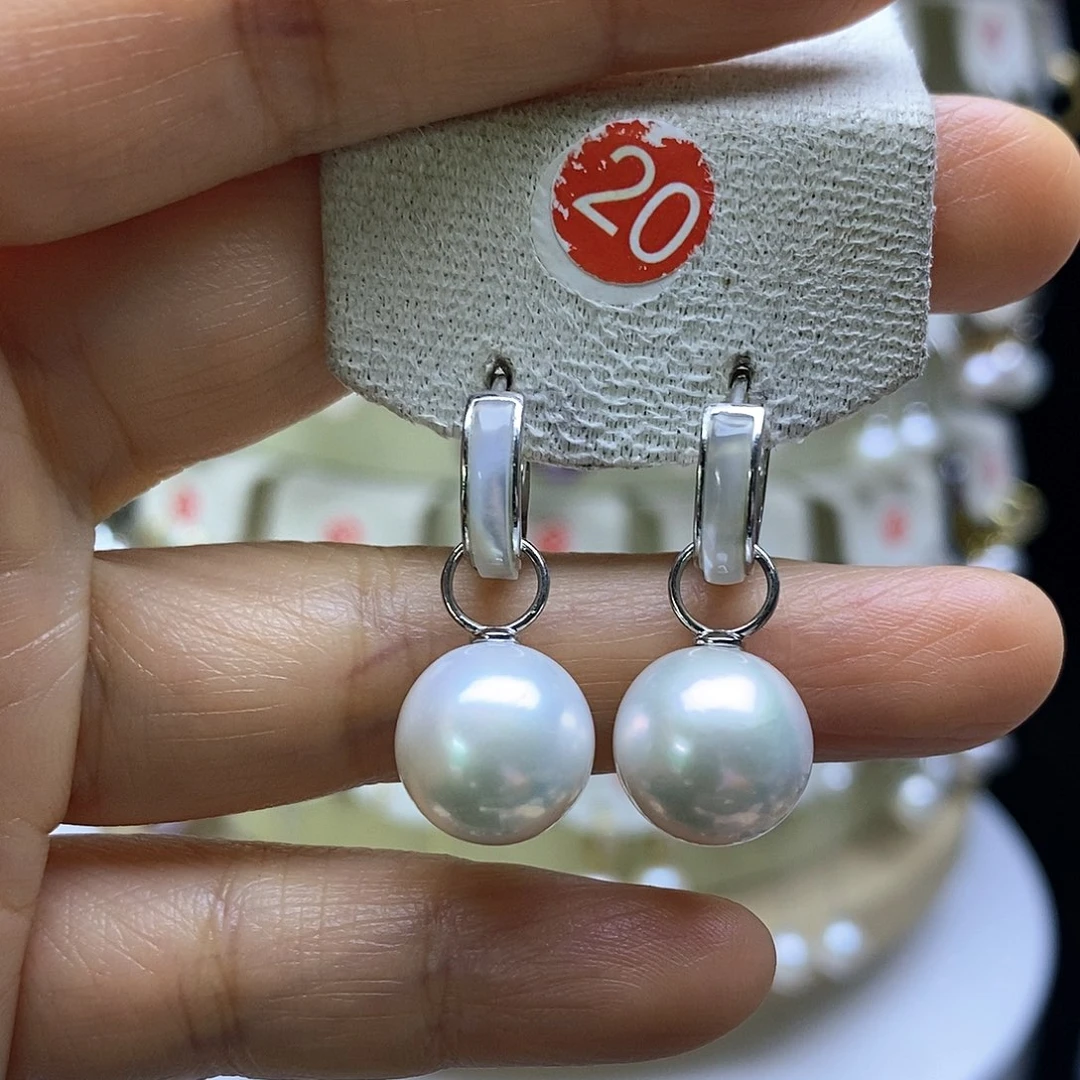淡水珍珠耳饰银S925镶嵌