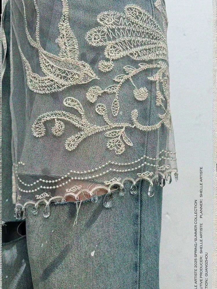 Shelle Artiste刺绣手工订珠裙帘