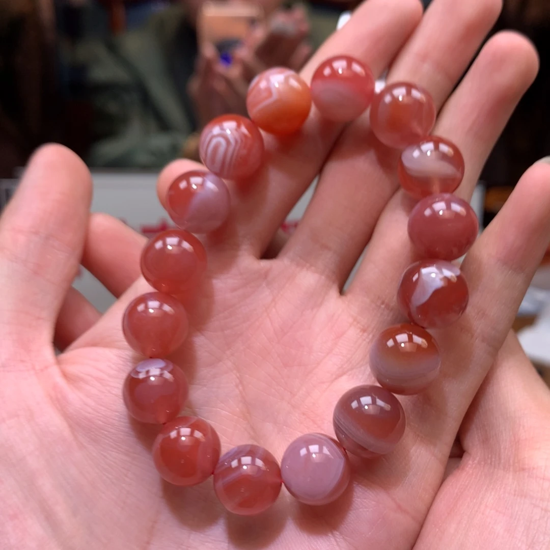 南红玛瑙串未镶嵌小庄缠丝12+