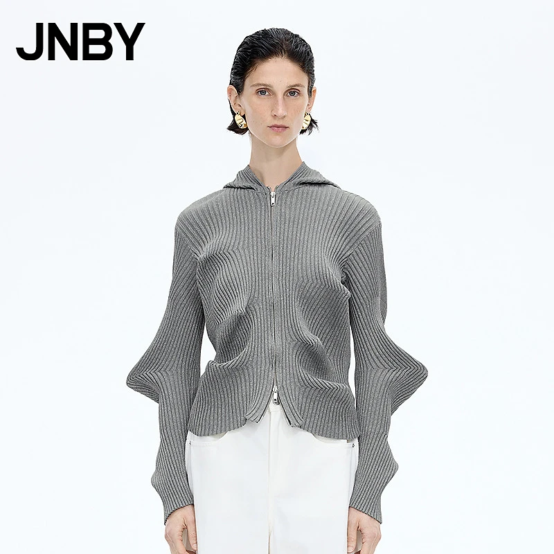 【商场同款】JNBY/江南布衣25冬新品毛针织衫连帽长袖5P0312210
