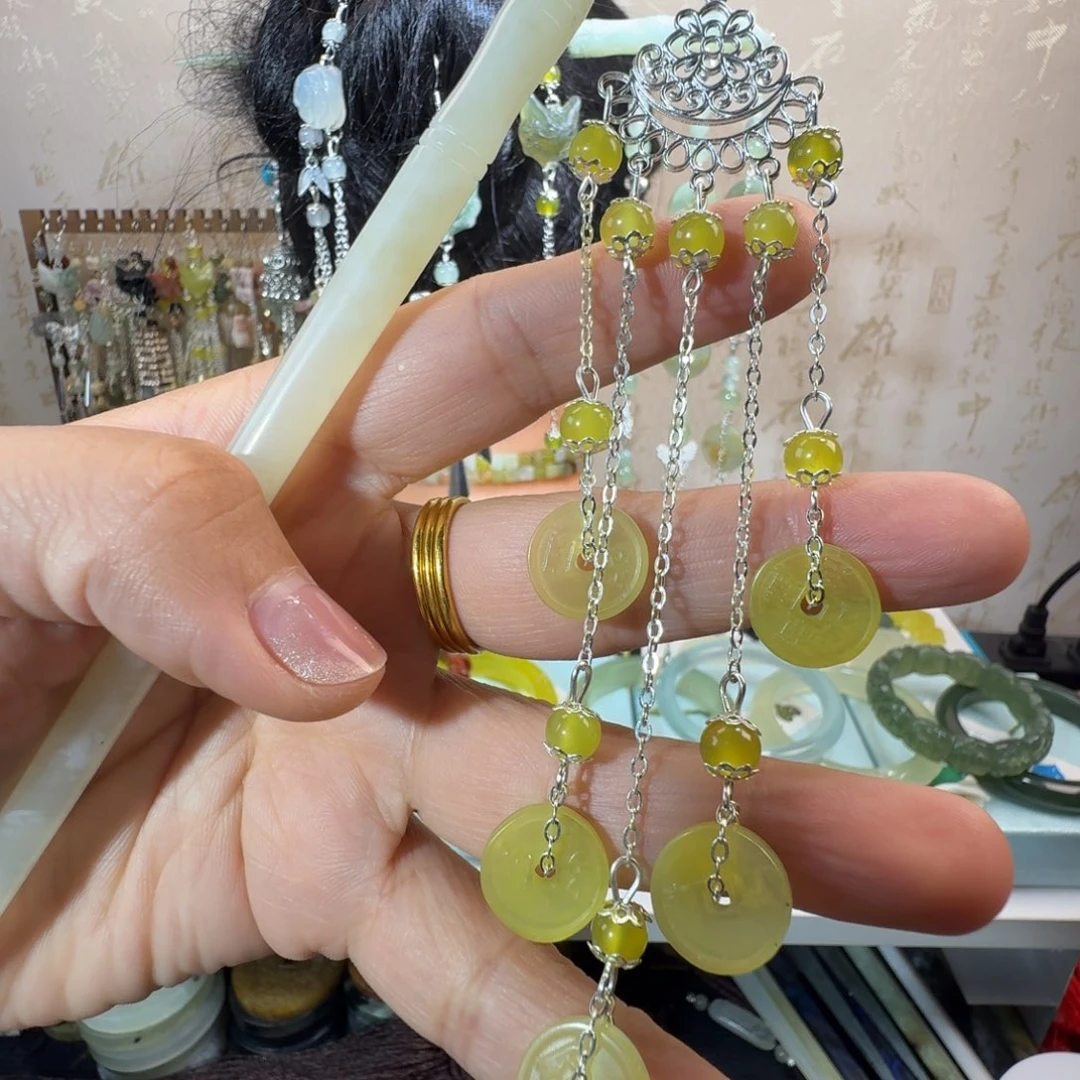 未镶嵌岫玉发簪福利款两个包邮