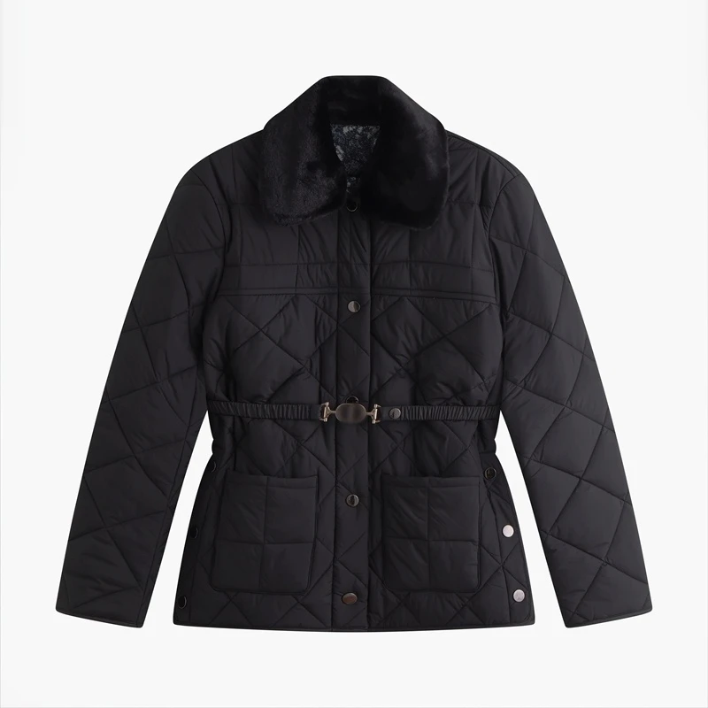 BAOFAHU-厚款常规袖短款中长款修身型经典气质棉服-9983