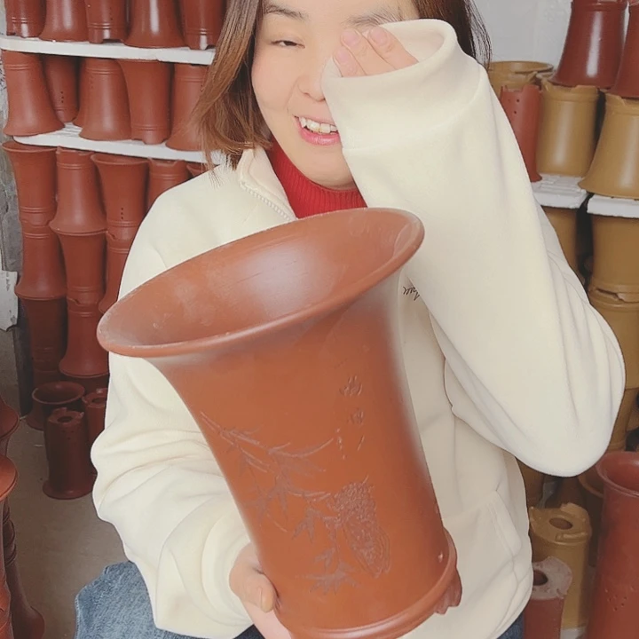 紫砂宜兴紫砂壶花盆