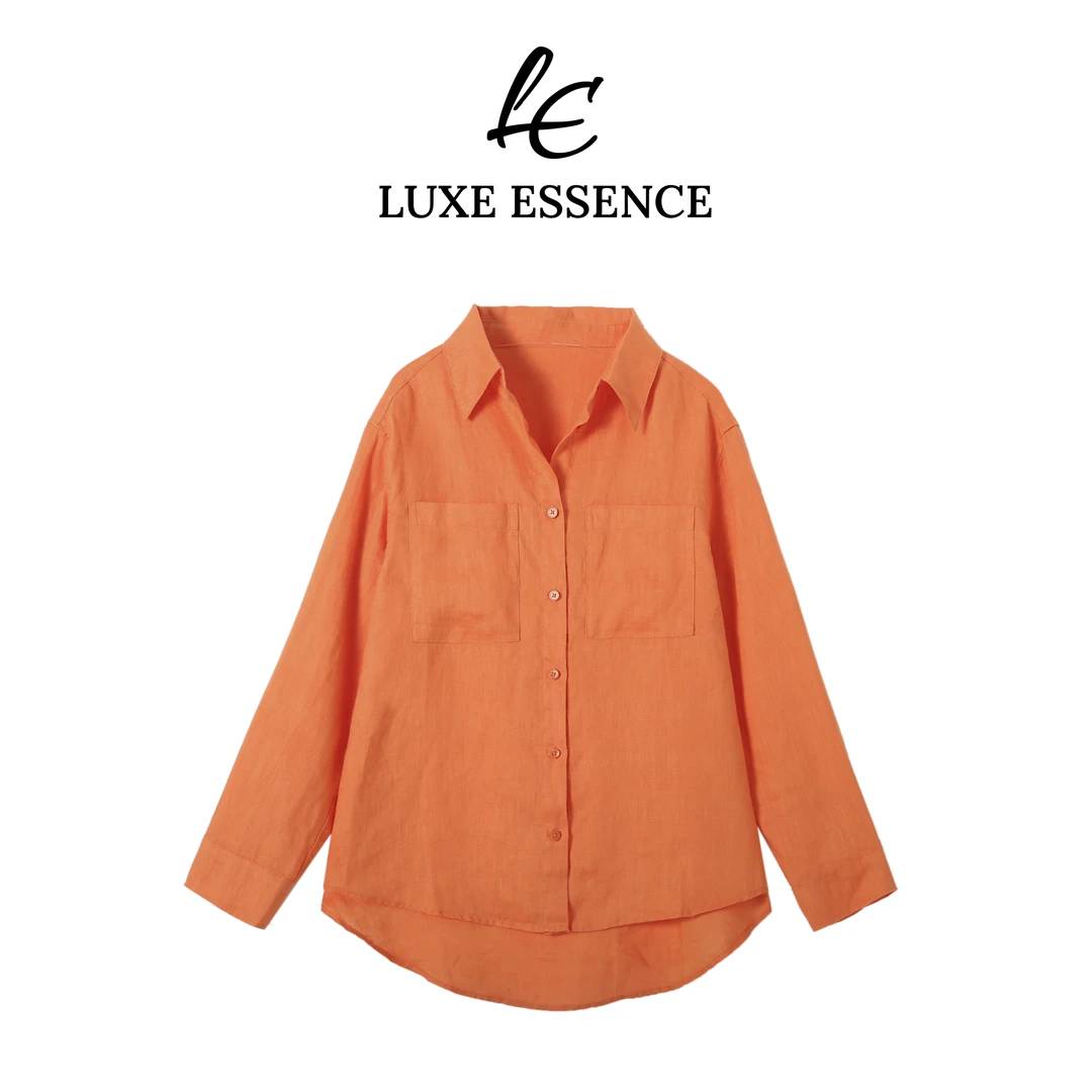 女士休闲亚麻平纹衬衣宽松气质YM010