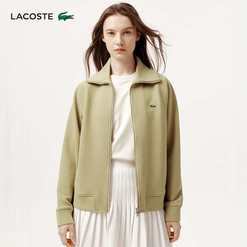 LACOSTE法国鳄鱼女装秋冬时尚简约休闲舒适拉链卫衣外套|SF2961