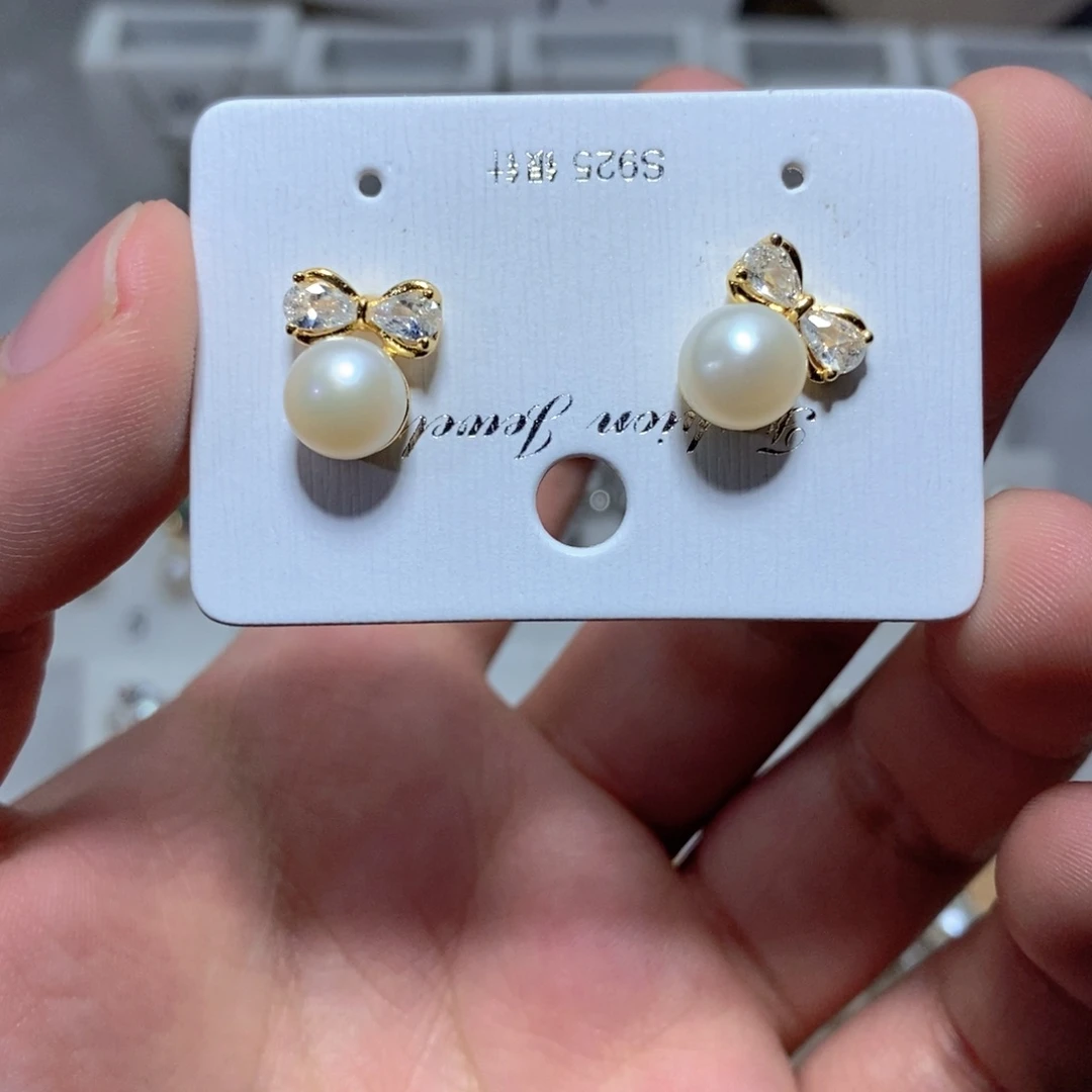 耳饰淡水珍珠银S925镶嵌