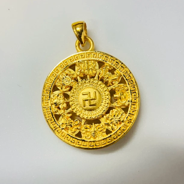 足金饰品/古法八宝罗盘（瓜子扣）/3.48/1A5B1633/q