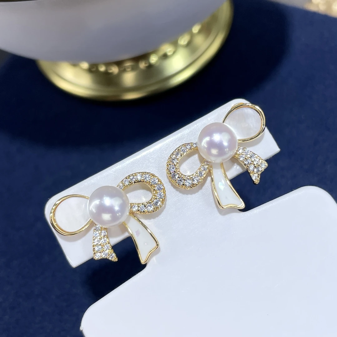 S925银针淡水珍珠时尚气质耳饰【款号68*】