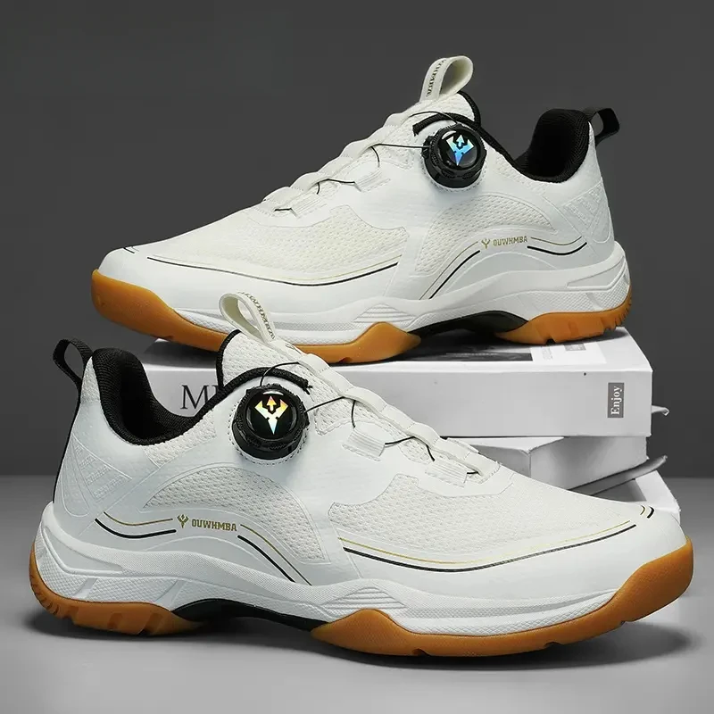 美克男鞋轻便回弹减震专业羽毛球训练鞋透气网面运动排球鞋