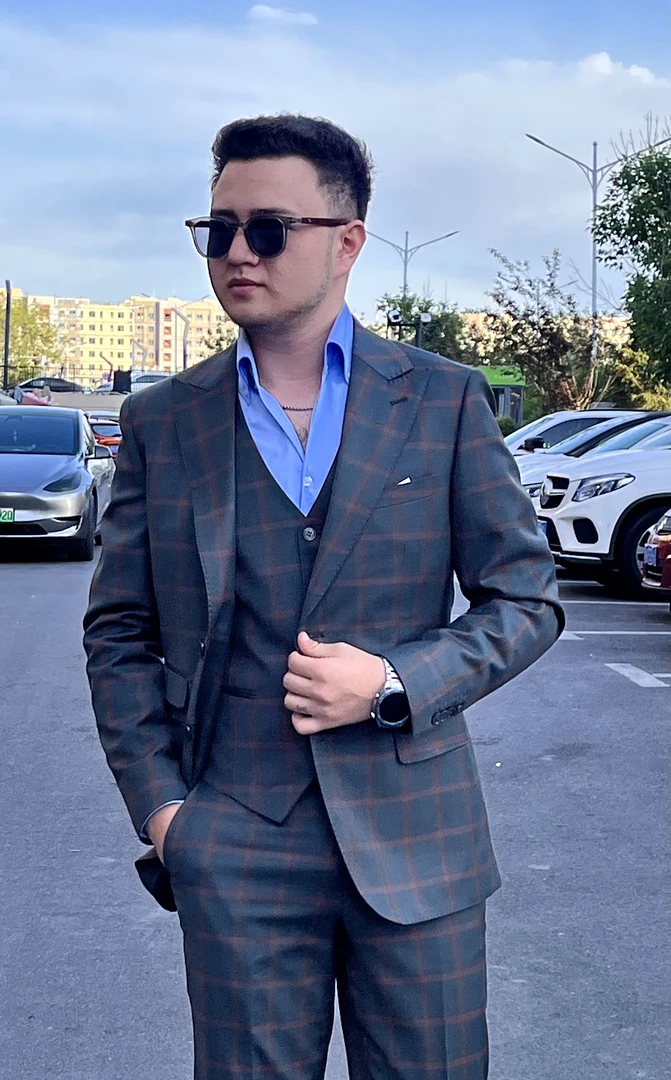 格子男士西服套装修身欧版结婚西装休闲外套商务正装伴郎团礼服