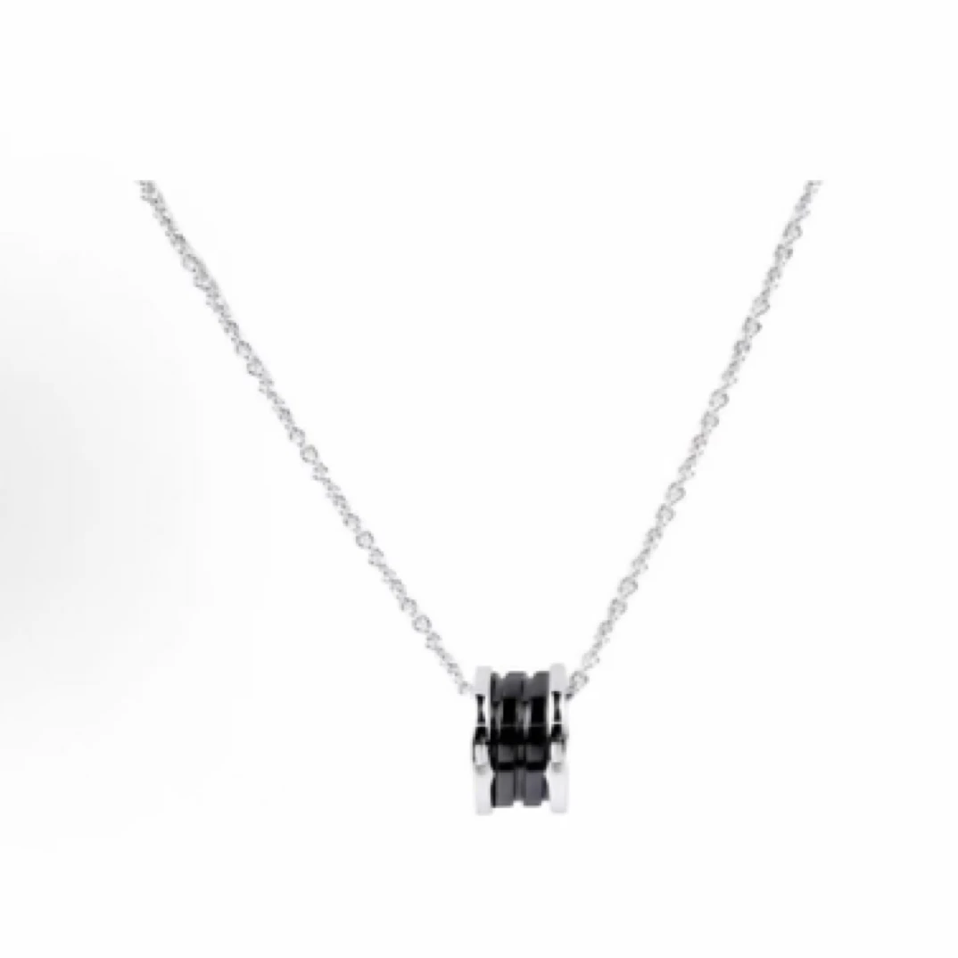 95新 BVLGARI/宝格丽 慈善表项链黑银/JW4389