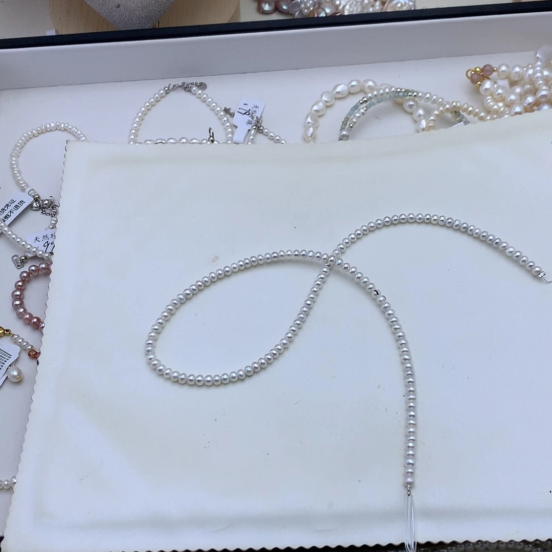 淡水珍珠银S925镶嵌手绳