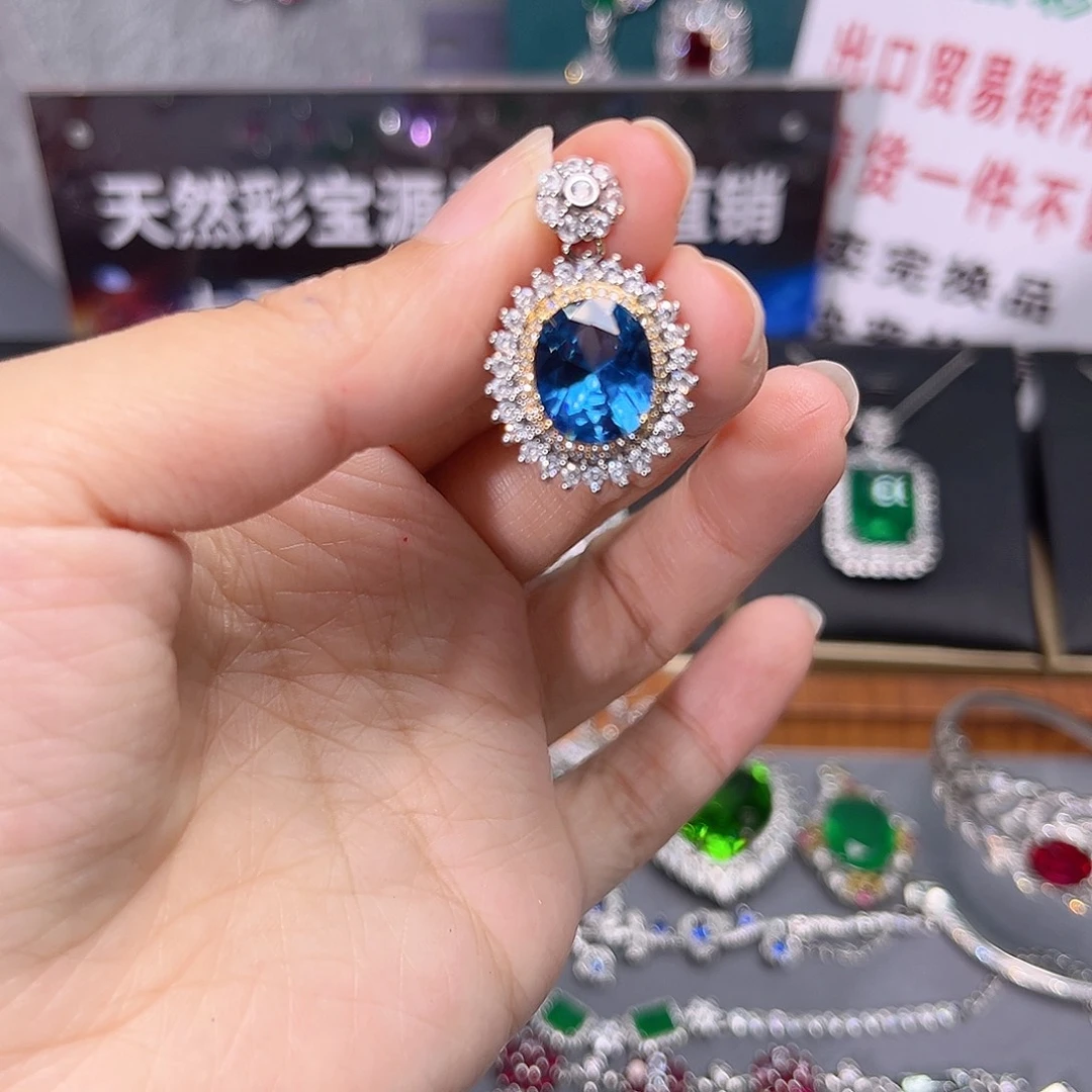 蓝宝石戒指银S925镶嵌t z 10