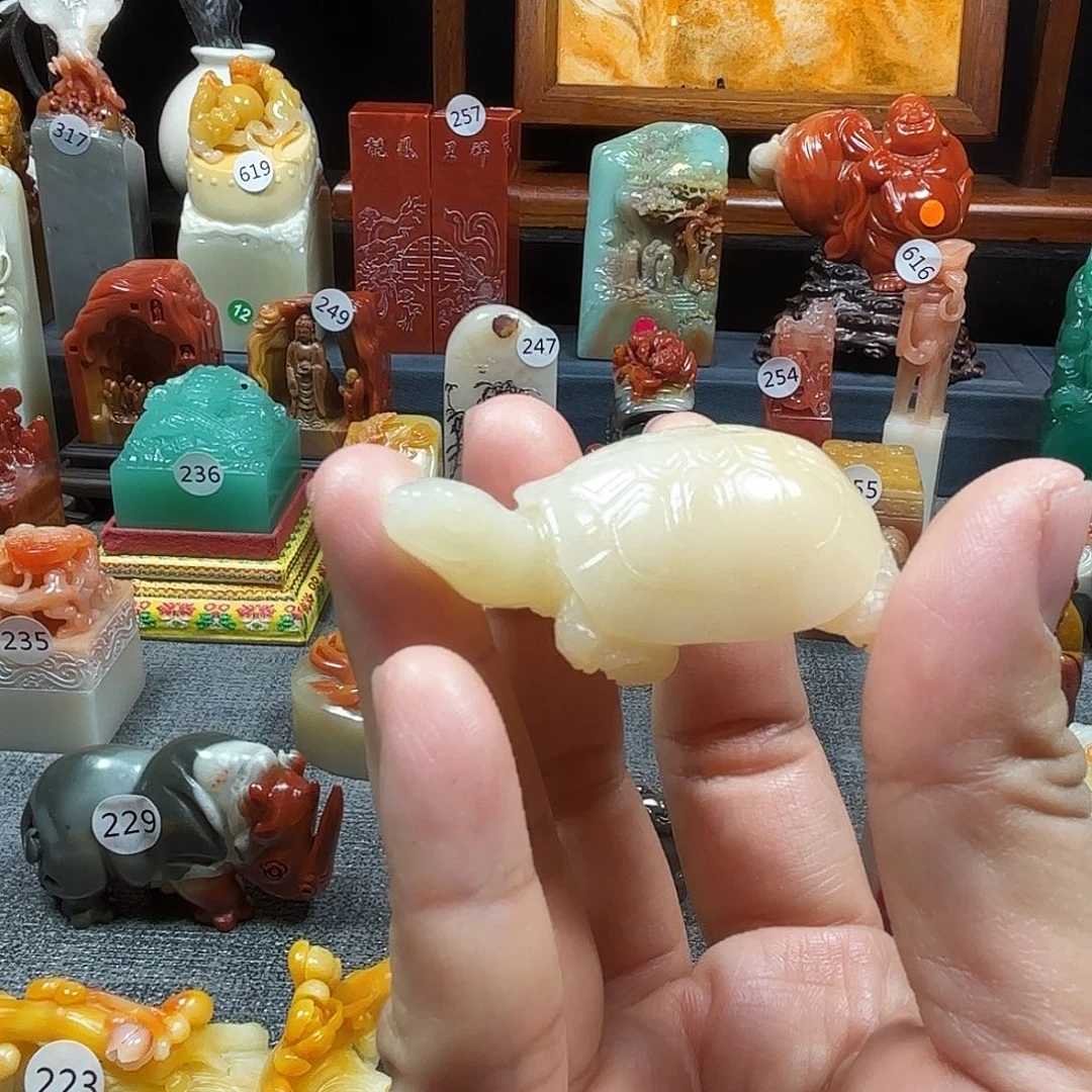 寿山石印石乌龟印章8