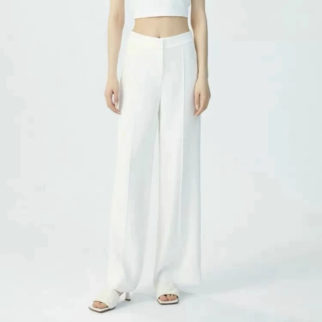 AMASS/阿玛施高腰西装裤显瘦垂感纯色夏季百搭时尚直筒裤5100350