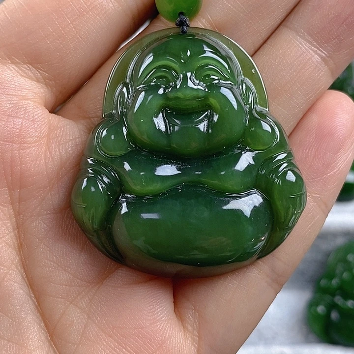 吊坠(不含链)未镶嵌和田玉（碧玉）40mm