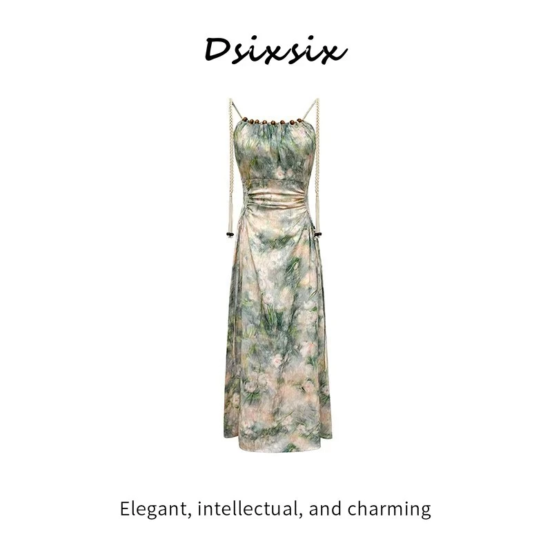 MEI KA-【柳絮飘然】新款百搭显瘦收腰设计感气质连衣裙-B6124K