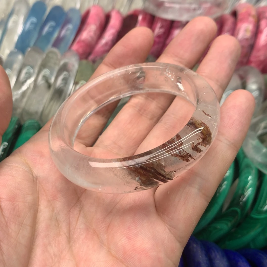 蓝***玫水晶手镯未镶嵌手镯