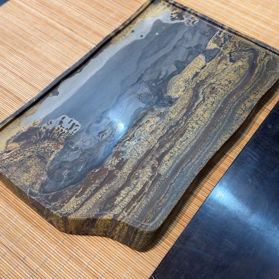 天然国画石干泡台25*15